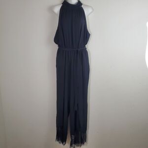 Cato Women's Jumpsuit 22/24W Black Lace Trim Dark Romantic Feminine Edgy